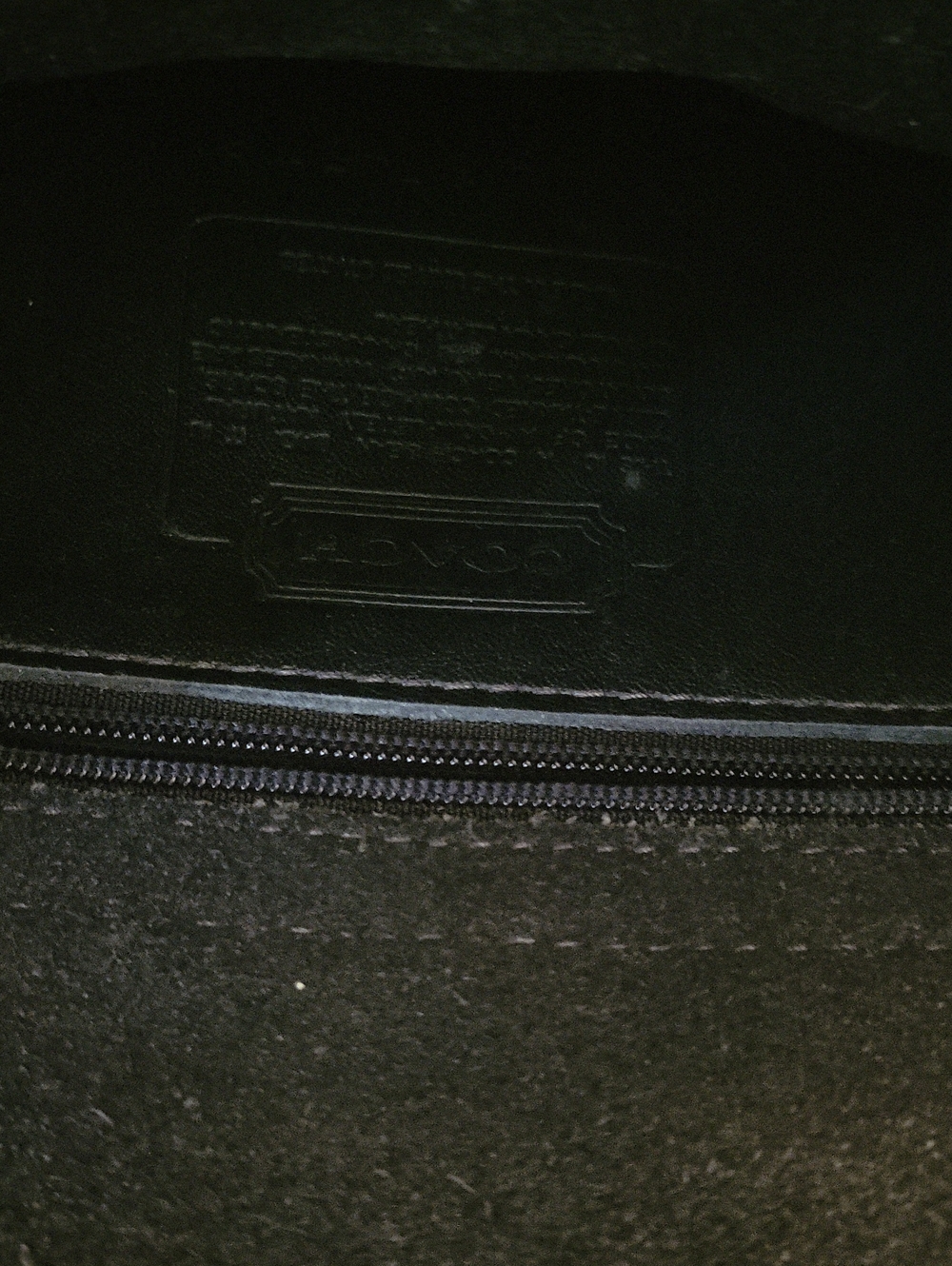 Coach Black Leather Laptop Pouch with Zip Missing The Latch For Locking .